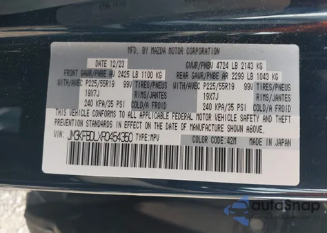 2024 Mazda Cx-5 2.5 S Premium z USA, uszkodzony, nr VIN JM3KFBDLXR0454350